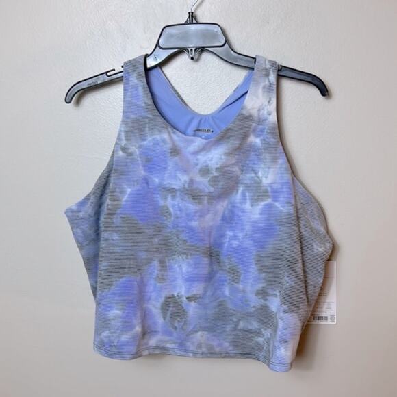 NWT Athleta Conscious Crop longline striped tie dye sports bra - Picture 2 of 9